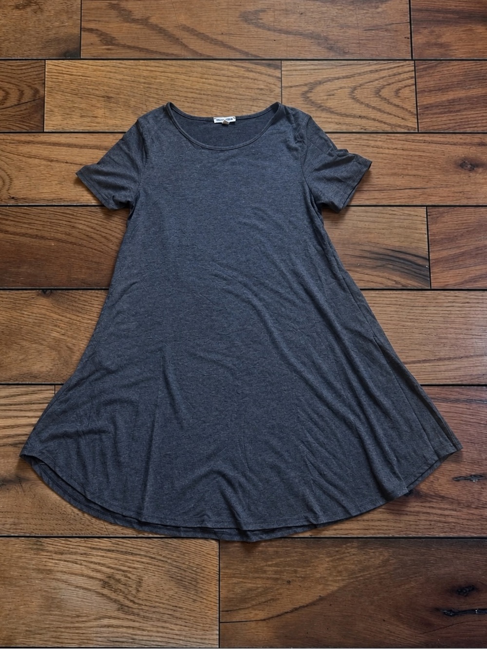 Women’s Zenana Premium Charcoal Gray Short Sleeve Swing Mini Dress